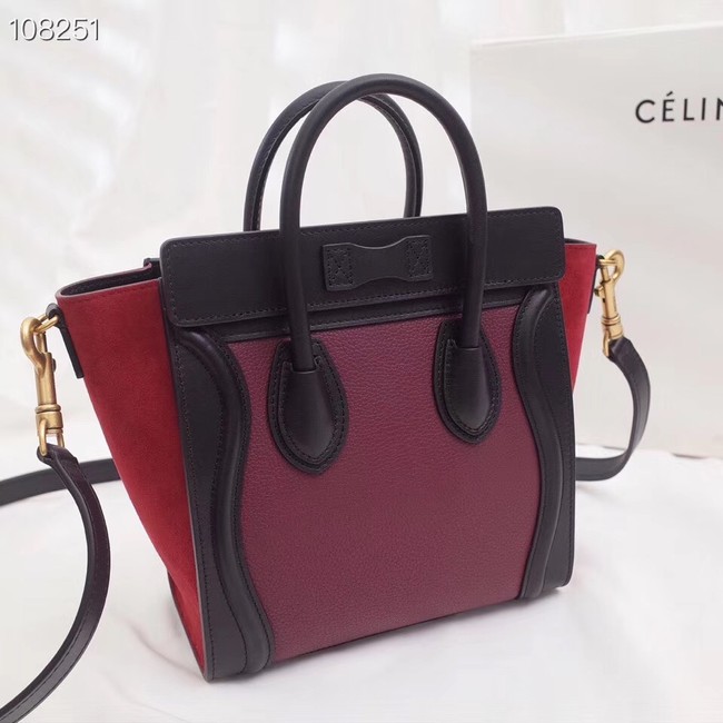 CELINE NANO LUGGAGE BAG IN LAMINATED LAMBSKIN 168243-1