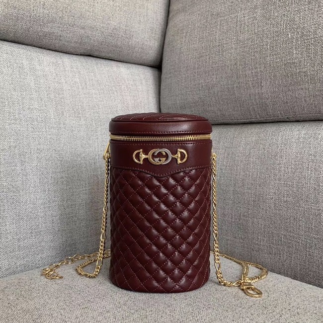 Gucci Quilted leather belt bag 572298 Burgundy