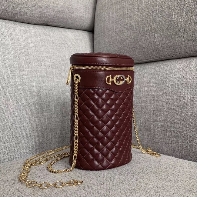 Gucci Quilted leather belt bag 572298 Burgundy