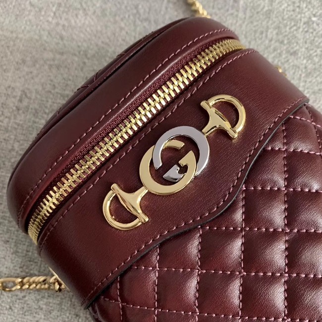 Gucci Quilted leather belt bag 572298 Burgundy