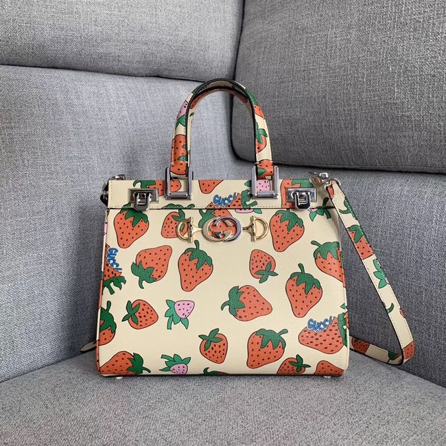 Gucci Zumi Strawberry print small top handle bag 569712