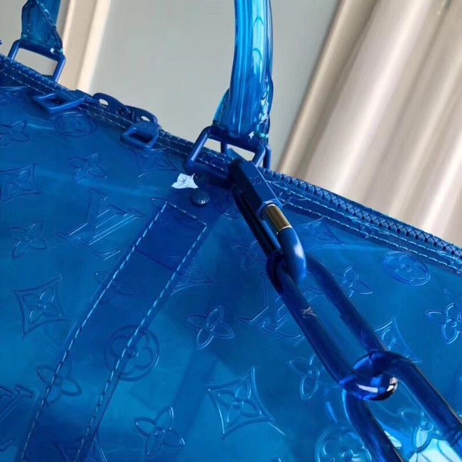 Louis Vuitton KEEPALL 50 Travel Bag with shoulder straps M53271 blue