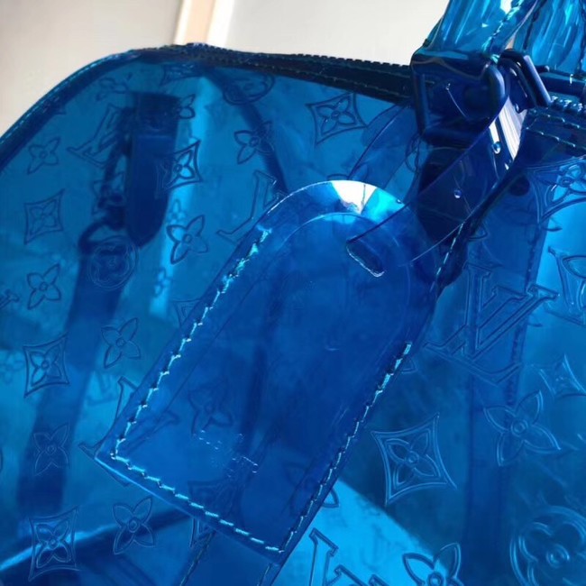 Louis Vuitton KEEPALL 50 Travel Bag with shoulder straps M53271 blue