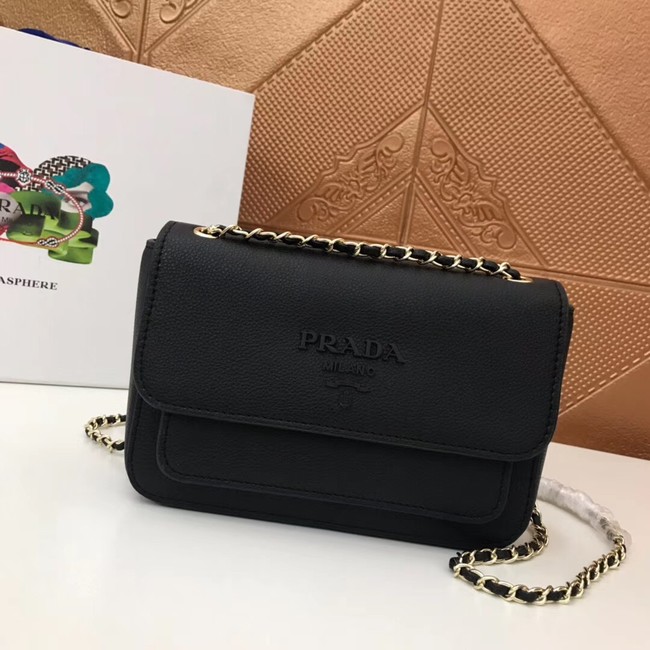 Prada Calf leather shoulder bag 3011 black