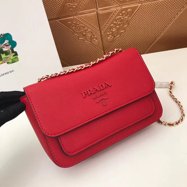 Prada Calf leather shoulder bag 3011 red