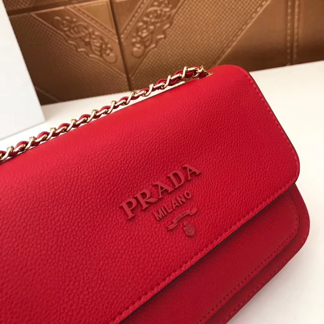 Prada Calf leather shoulder bag 3011 red