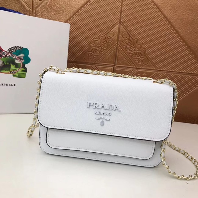 Prada Calf leather shoulder bag 3011 white