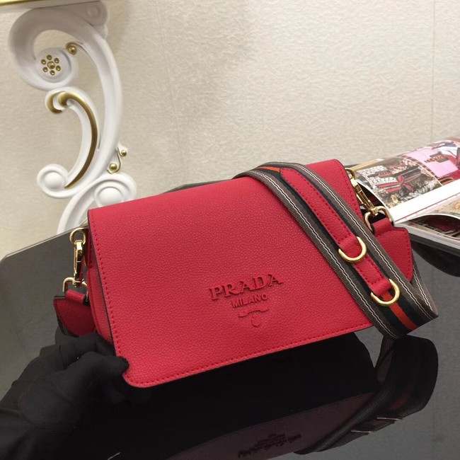 Prada Calf leather shoulder bag 66133 red