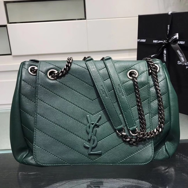 SAINT LAURENT Medium Nolita leather shoulder bag 61877 green