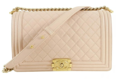 Chanel Leboy Original Calfskin leather Shoulder Bag apricot A67086 Gold