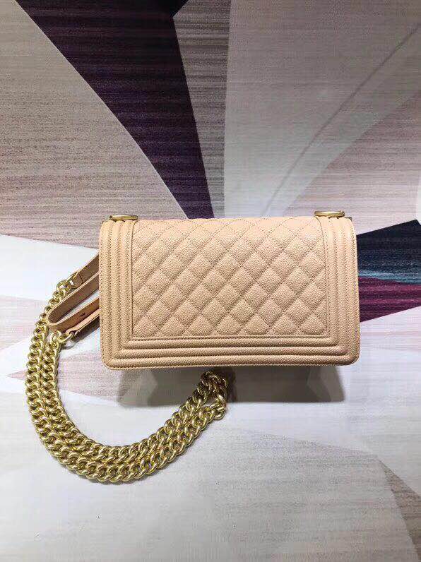 Chanel Leboy Original Calfskin leather Shoulder Bag apricot A67086 Gold