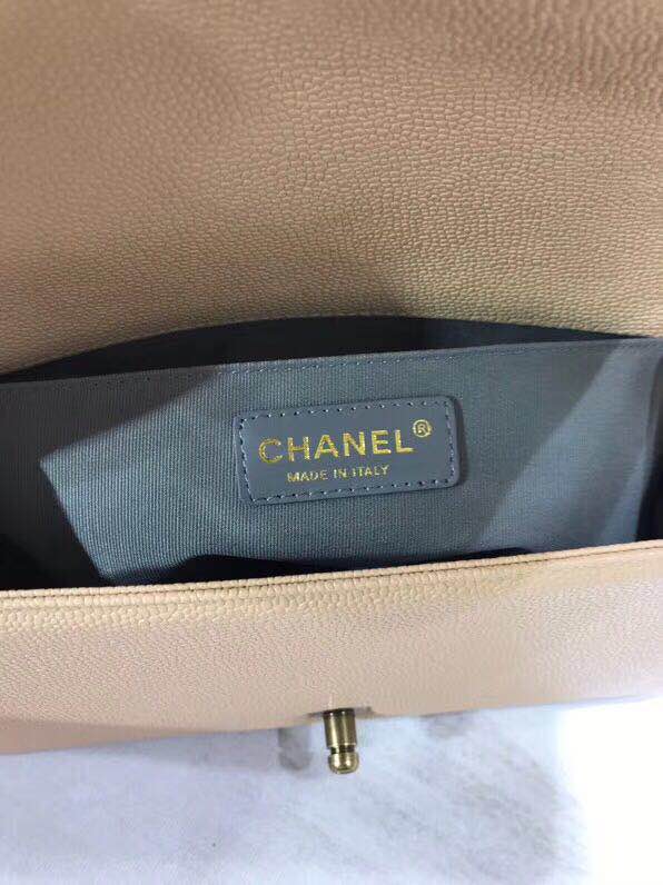 Chanel Leboy Original Caviar leather Shoulder Bag apricot A67086 Gold