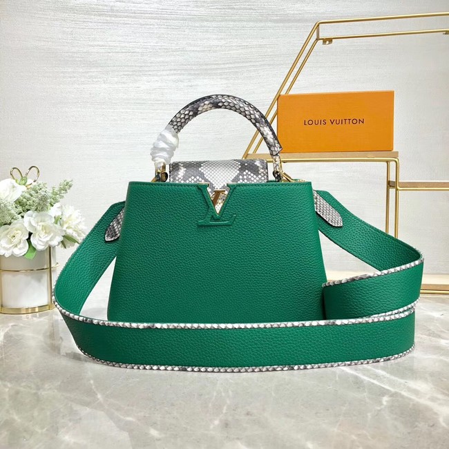 Louis vuitton original taurillon leather Capucines BB M48865 green