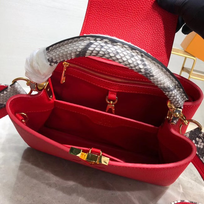 Louis vuitton original taurillon leather Capucines BB M48865 red