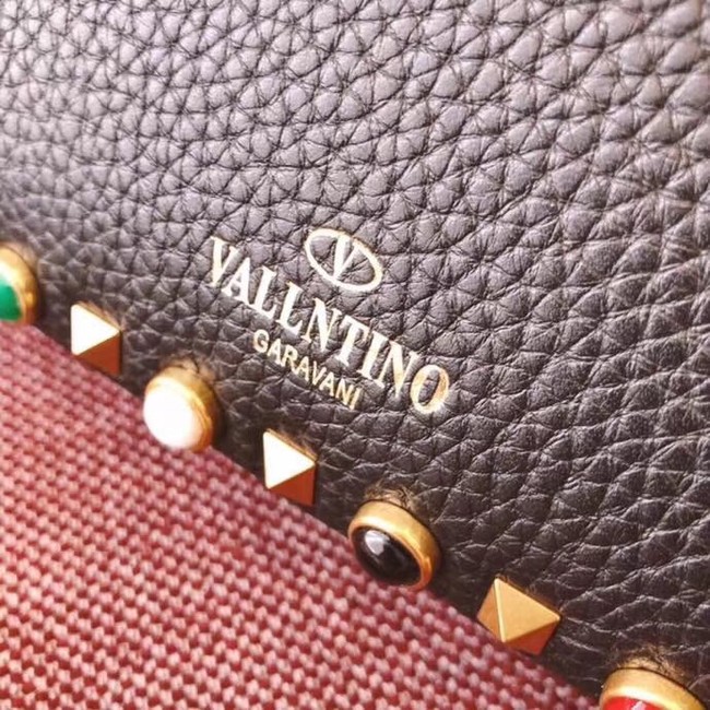 Valentino Garavani Rockstud leather shoulder bag 7279 black