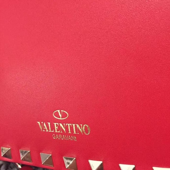 Valentino Garavani Rockstud leather shoulder bag 7279 red