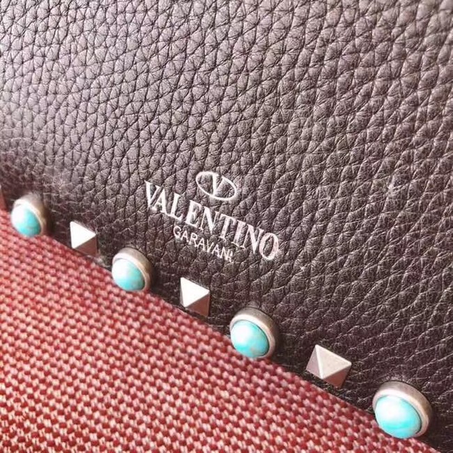 Valentino Garavani Rockstud leather shoulder bag B7279 black