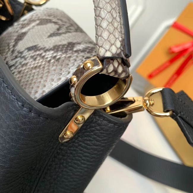 Louis vuitton original taurillon leather Capucines Mini N95509 black