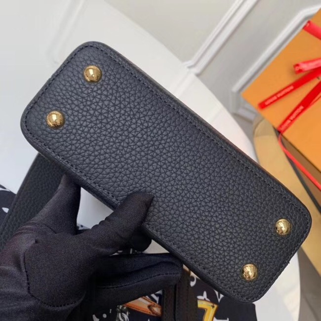 Louis vuitton original taurillon leather Capucines Mini N95509 black