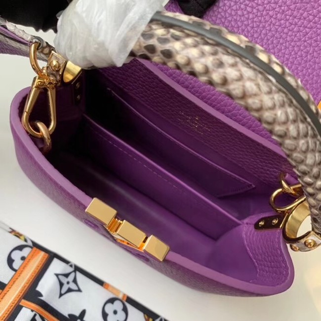 Louis vuitton original taurillon leather Capucines Mini N95509 purple