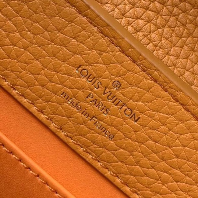 Louis vuitton original taurillon leather Capucines Mini N95509 yellow