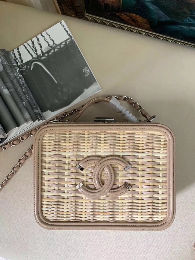 Chanel Vanity Case Original Weave A93343 Light brown