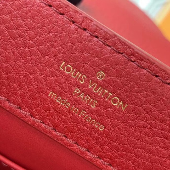 Louis vuitton original taurillon leather Capucines Mini N95509 red