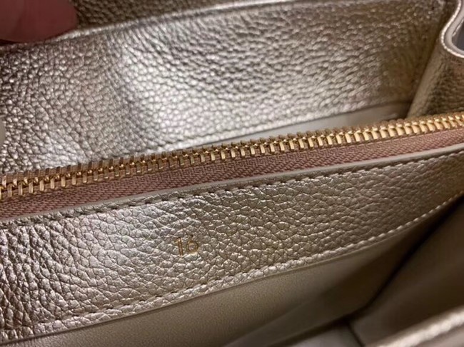 CELINE SMALL 16 BAG IN LAMINATED GRAINED CALFSKIN 188003 GOLD