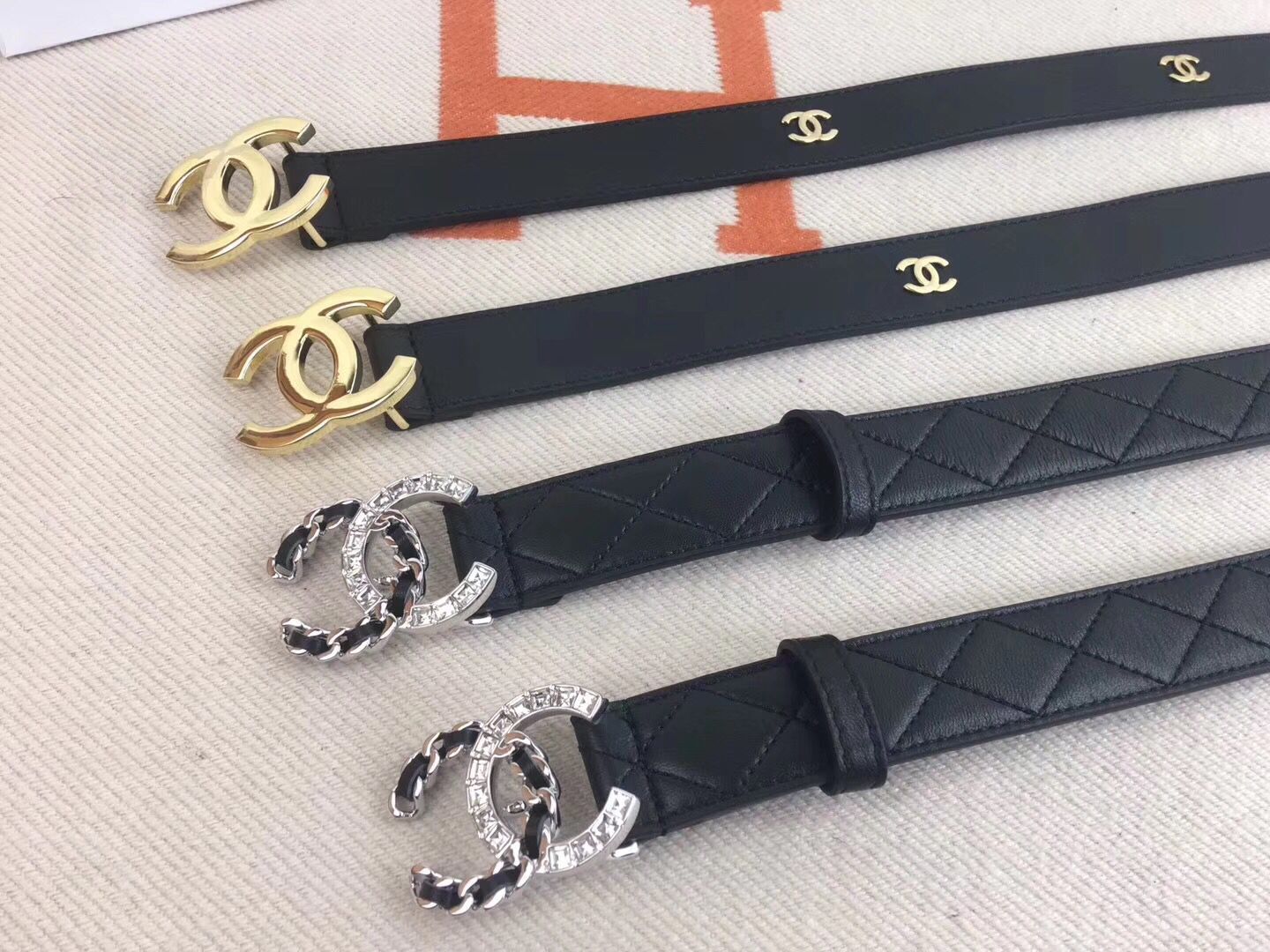 Chanel Calf Leather Belt Wide with 30mm 56610