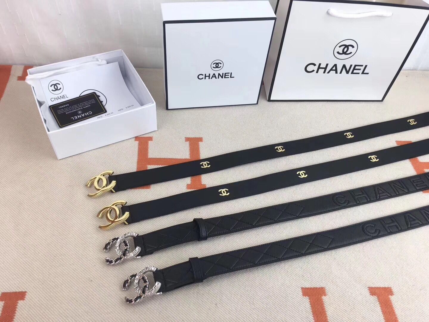 Chanel Calf Leather Belt Wide with 30mm 56610