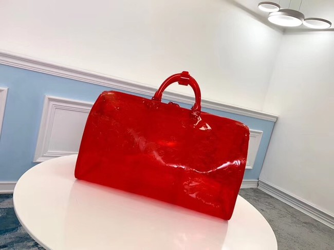 Louis Vuitton KEEPALL 50 Travel Bag with shoulder straps M53271 red