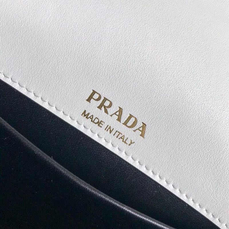 Prada Sidonie leather shoulder bag 1BD184 white