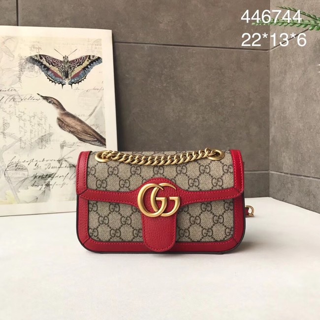 Gucci Ophidia GG Supreme small shoulder bag 446744 red