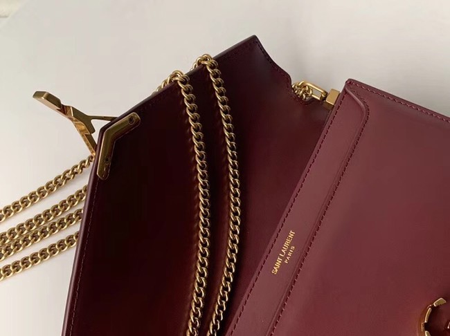 SAINT LAURENT Cassandra leather shoulder bag 532750 Burgundy