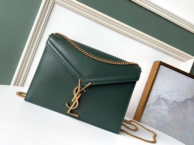 SAINT LAURENT Cassandra leather shoulder bag 532750 Dark Green