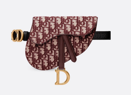 DIOR OBLIQUE SADDLE BELT BAG S5632CTZQ burgundy