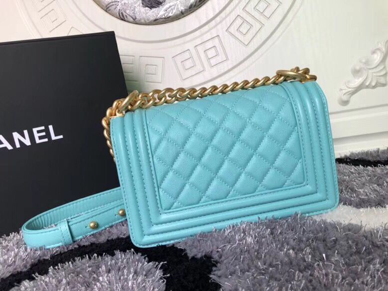 Boy Chanel Flap Shoulder Bag Sheepskin Leather A67085 Blue