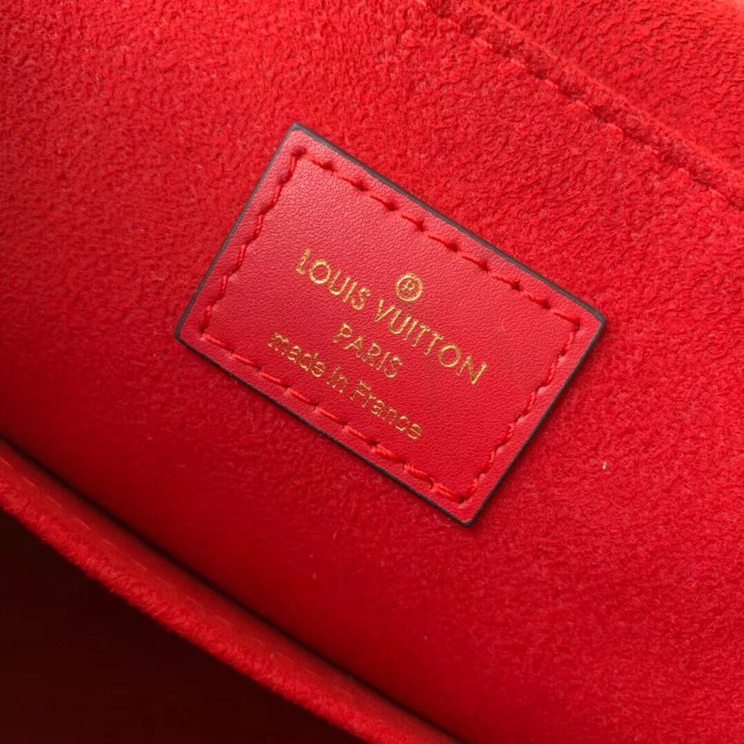 Louis Vuitton Damier Ebene Canvas Original Leather Beaubourg M40176 Red