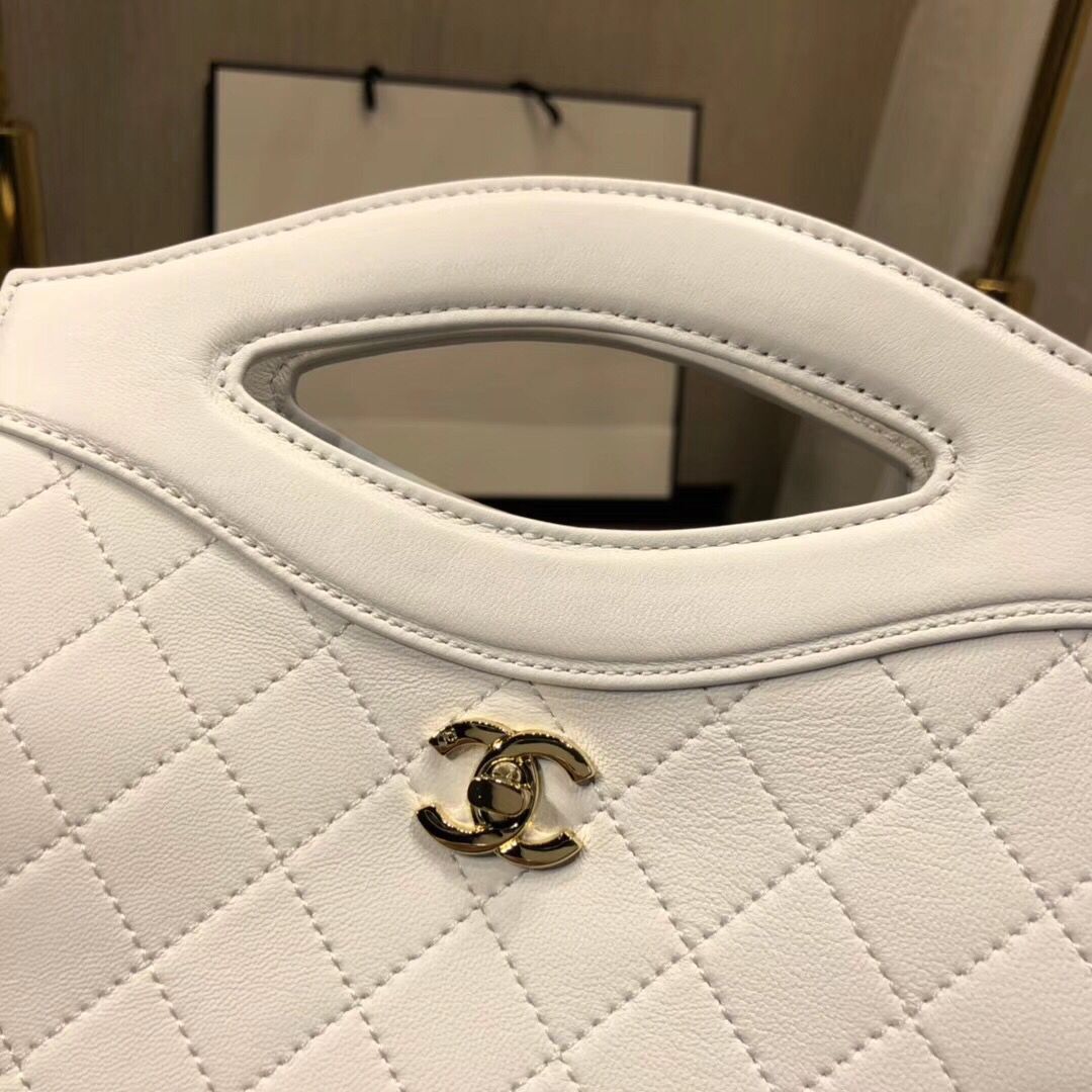 CHANEL Shopping Bag Mini Tote B57979 White