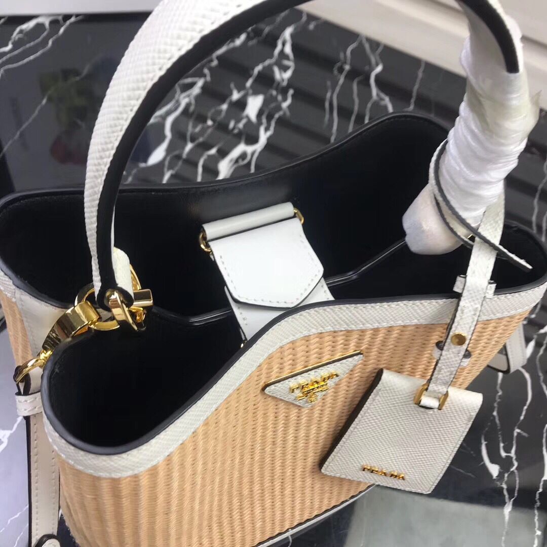 Prada Double Medium bag 1BA210 White