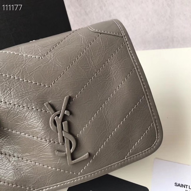 SAINT LAURENT Niki Mini leather shoulder bag 03743 grey