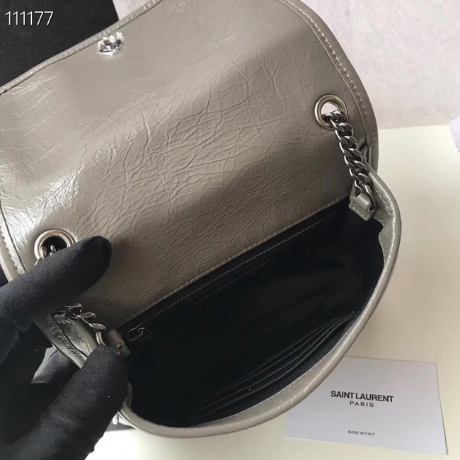 SAINT LAURENT Niki Mini leather shoulder bag 03743 grey