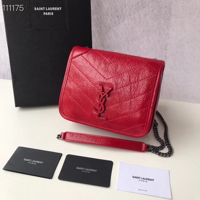 SAINT LAURENT Niki Mini leather shoulder bag 03743 red