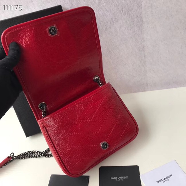 SAINT LAURENT Niki Mini leather shoulder bag 03743 red