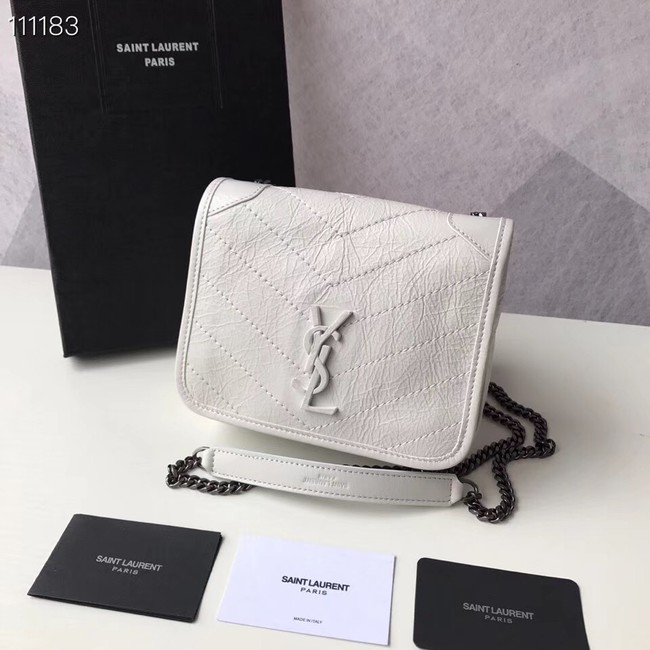 SAINT LAURENT Niki Mini leather shoulder bag 03743 white
