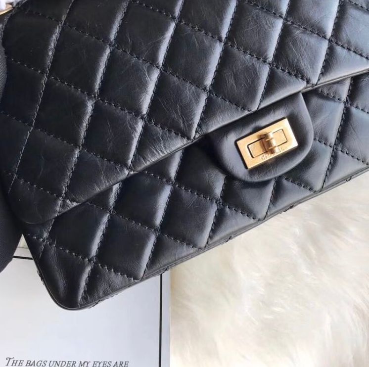 Chanel Original Leather Black Bag CC7867 Gold
