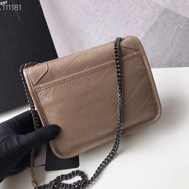 SAINT LAURENT Niki Mini leather shoulder bag 03743 Chestnut