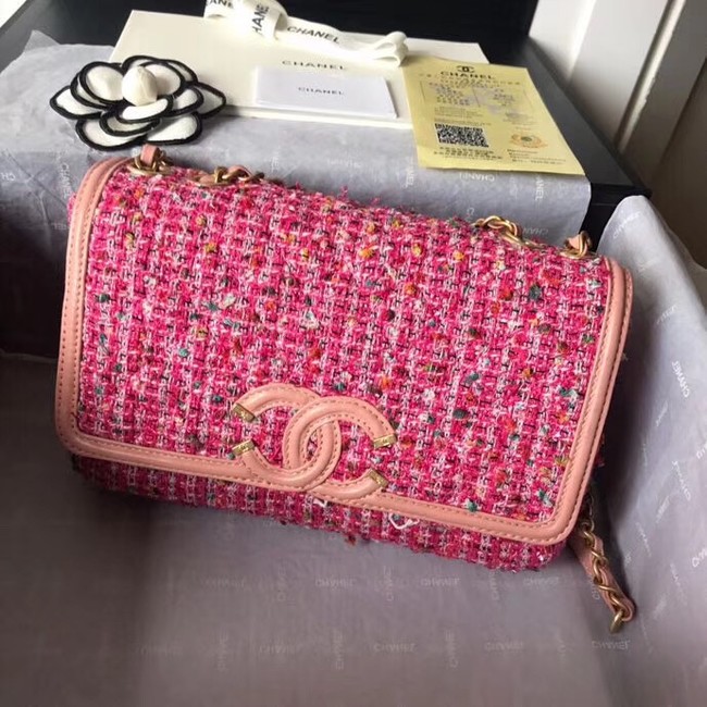 Chanel Original Tweed Shoulder Bag 66870 pink