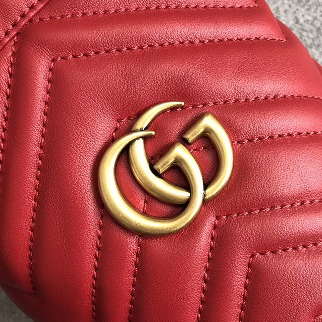Gucci GG Marmont mini bucket bag 575163 Hibiscus red