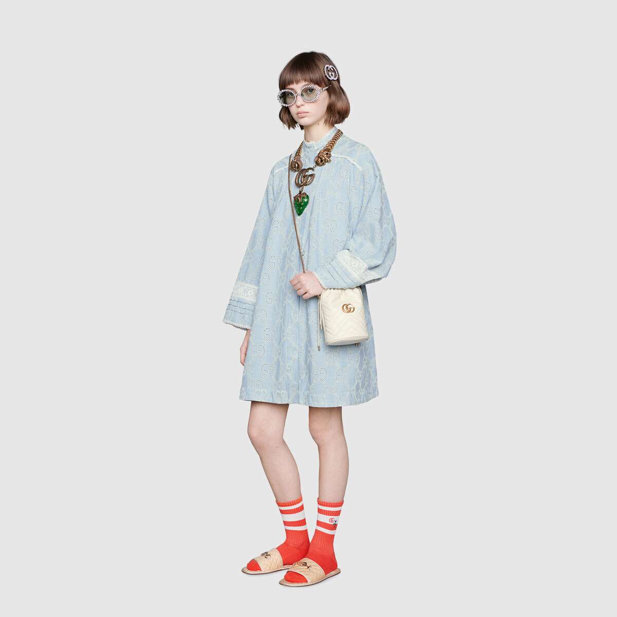 Gucci GG Marmont mini bucket bag 575163 White